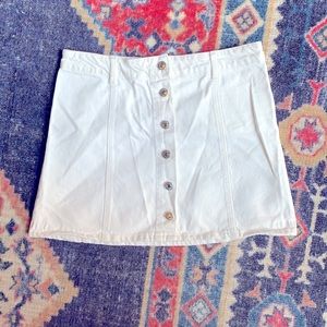 Cute white denim button down forever 21 skirt